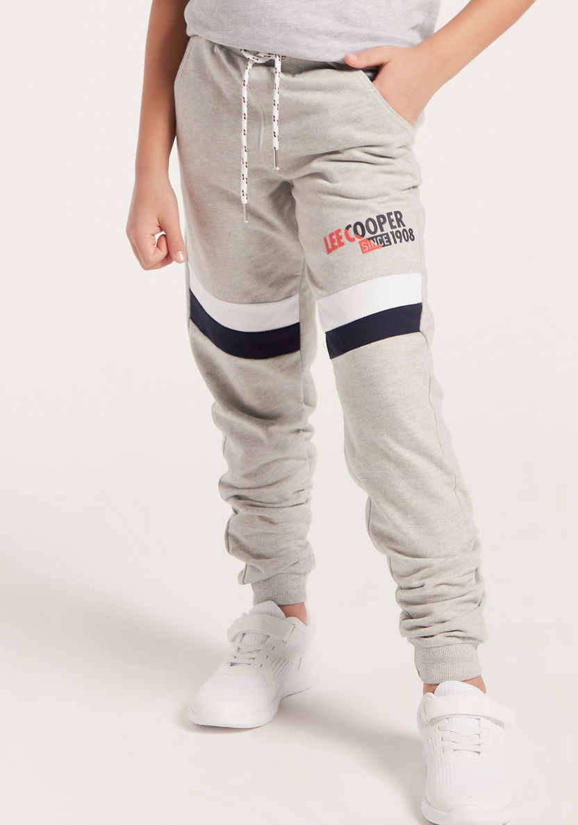 Lee Cooper Graphic Print Jog Pants with Pockets and Drawstring Closure-Joggers-image-0