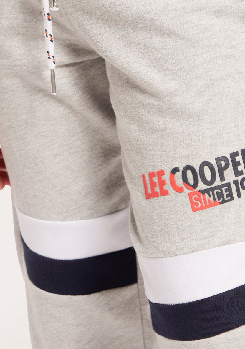 Lee Cooper Graphic Print Jog Pants with Pockets and Drawstring Closure-Joggers-image-3