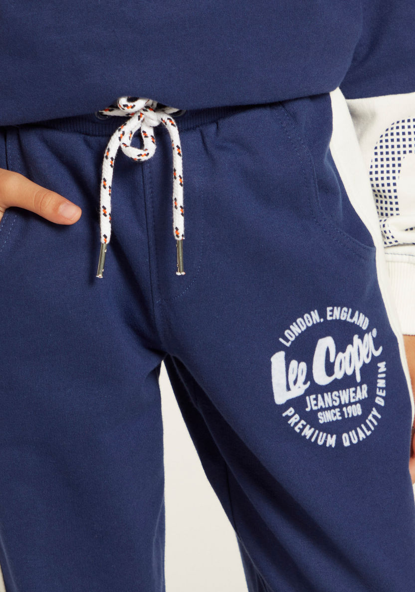 Lee Cooper Graphic Print Jog Pants with Pockets and Drawstring Closure-Joggers-image-2