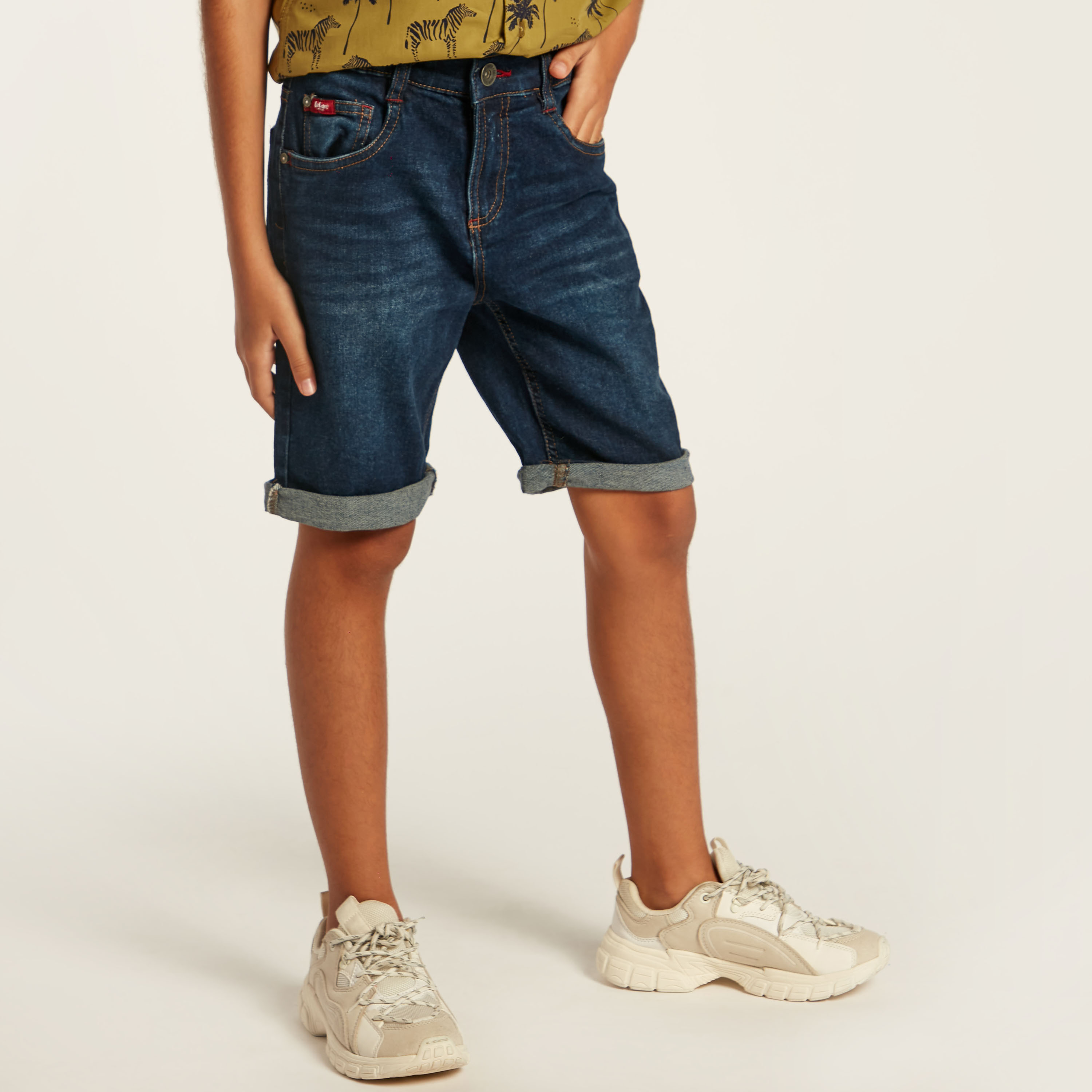 Lee Cooper Regular Fit Denim Shorts-boys-clothing-bottoms-shorts-image-2