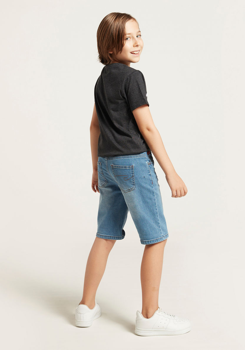 Lee Cooper Regular Fit Denim Shorts-Shorts-image-3