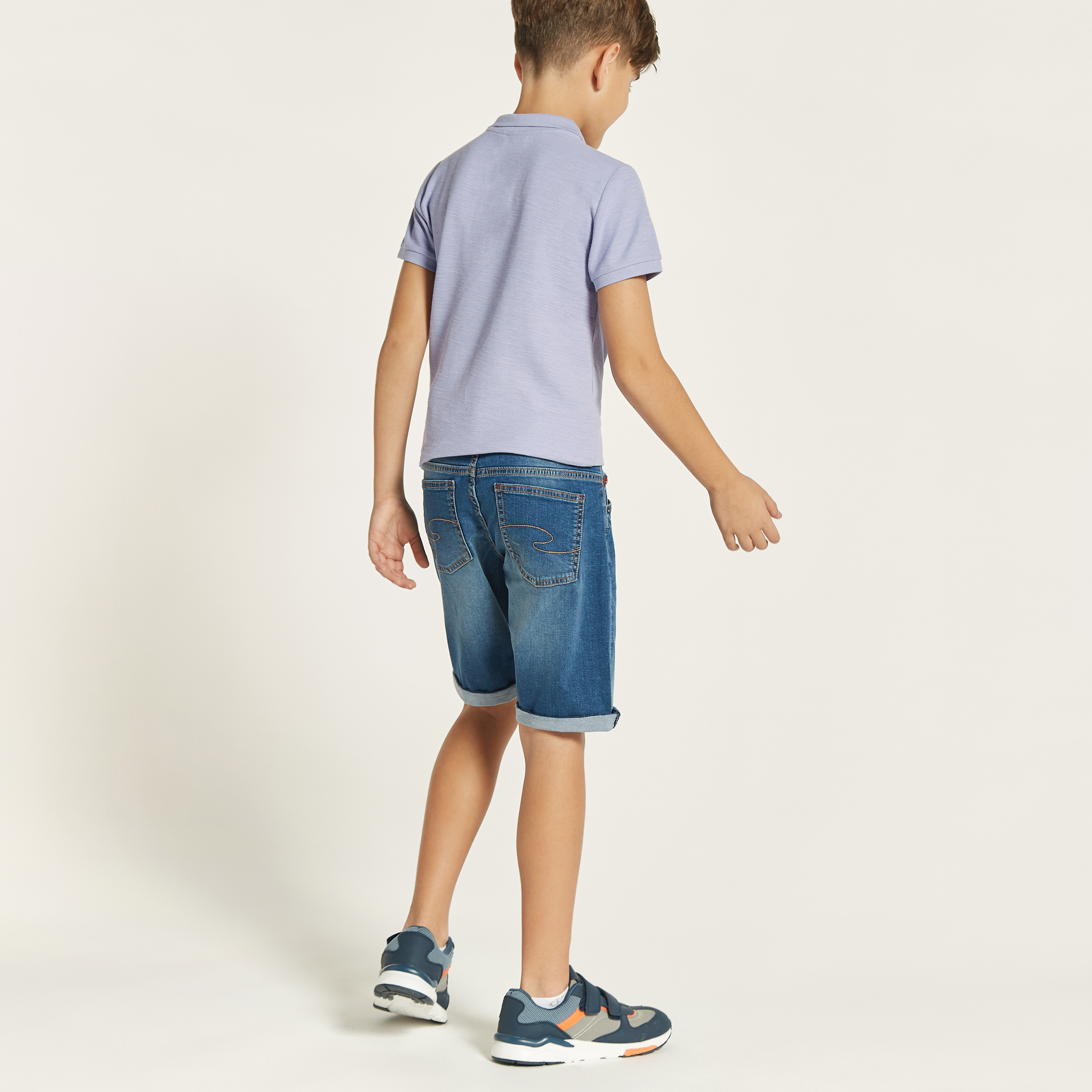 Lee Cooper Solid Denim Shorts with Button Closure and Pockets-boys-clothing-bottoms-shorts-image-4