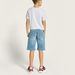 Lee Cooper Solid Denim Shorts with Button Closure and Pockets-Shorts-thumbnailMobile-3