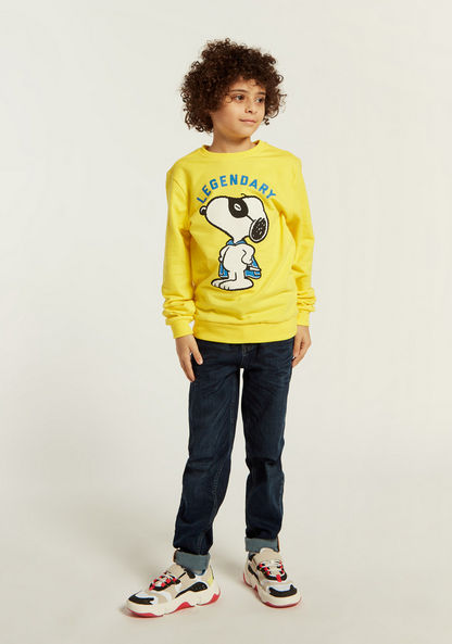 Snoopy Print Pullover with Long Sleeves
