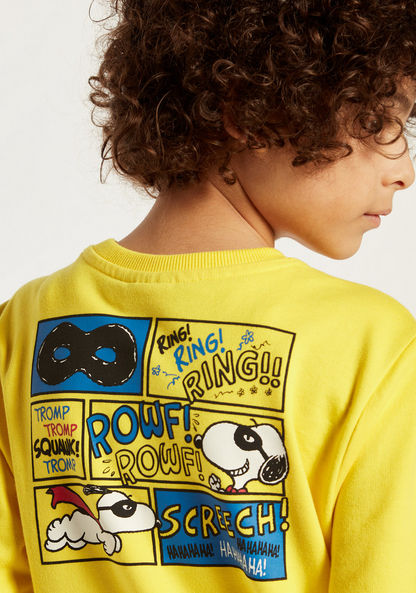 Snoopy Print Pullover with Long Sleeves