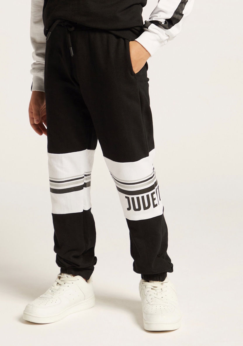 Juventus Graphic Print Hooded T-shirt and Jog Pants Set-Clothes Sets-image-3