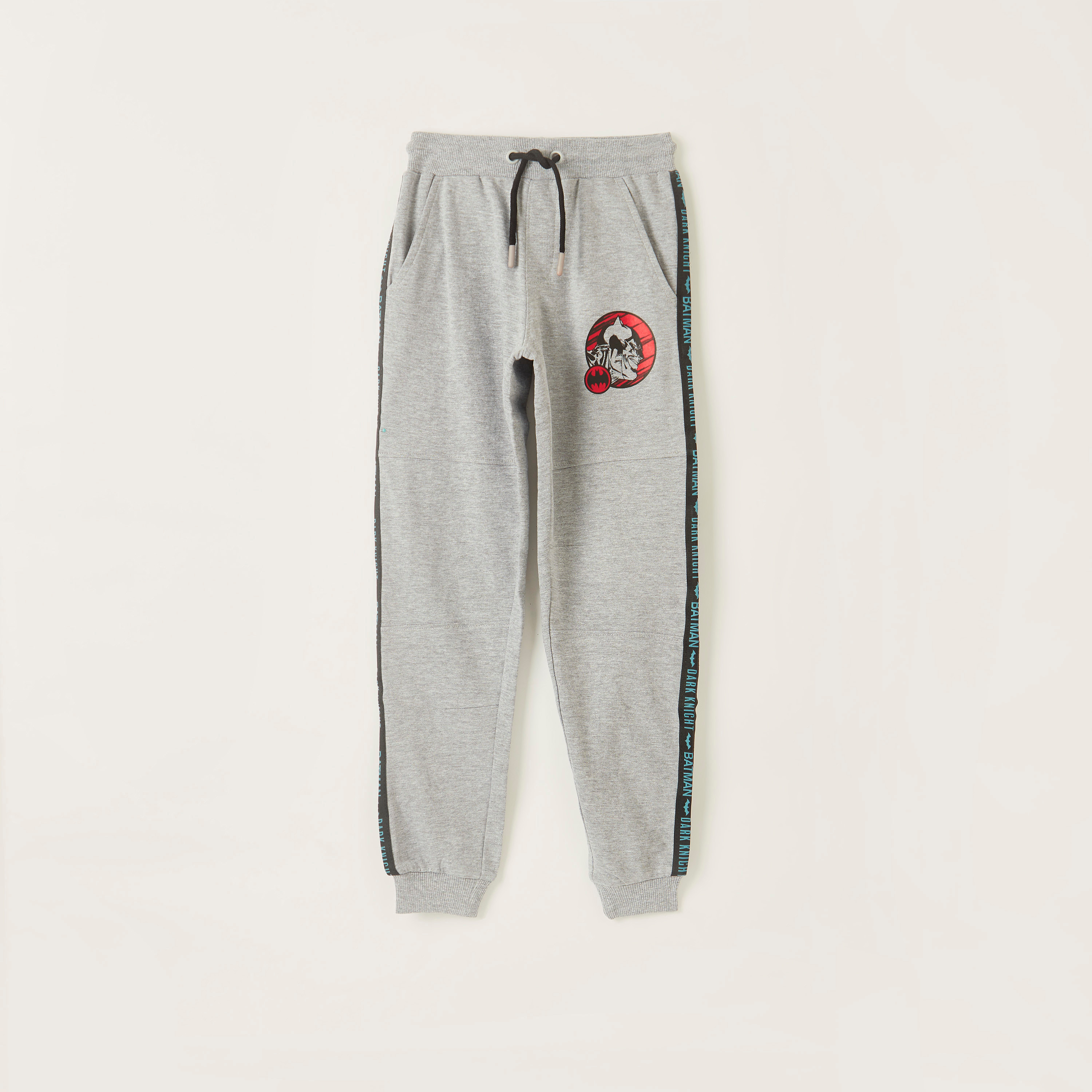 Batman Print Joggers with Elasticated Drawstring Closure-boys-clothing-bottoms-joggersandtrackpants-image-1