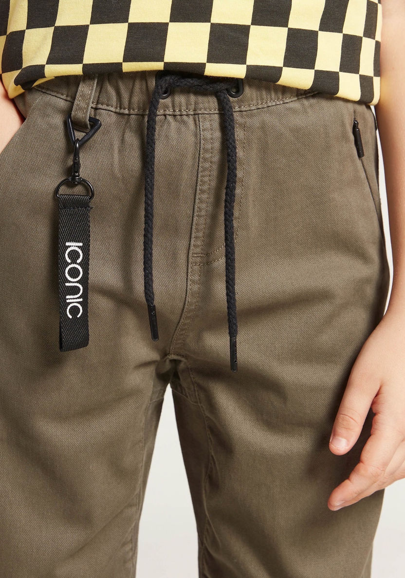 Iconic Solid Pants with Drawstring Closure and Pockets-Pants-image-2