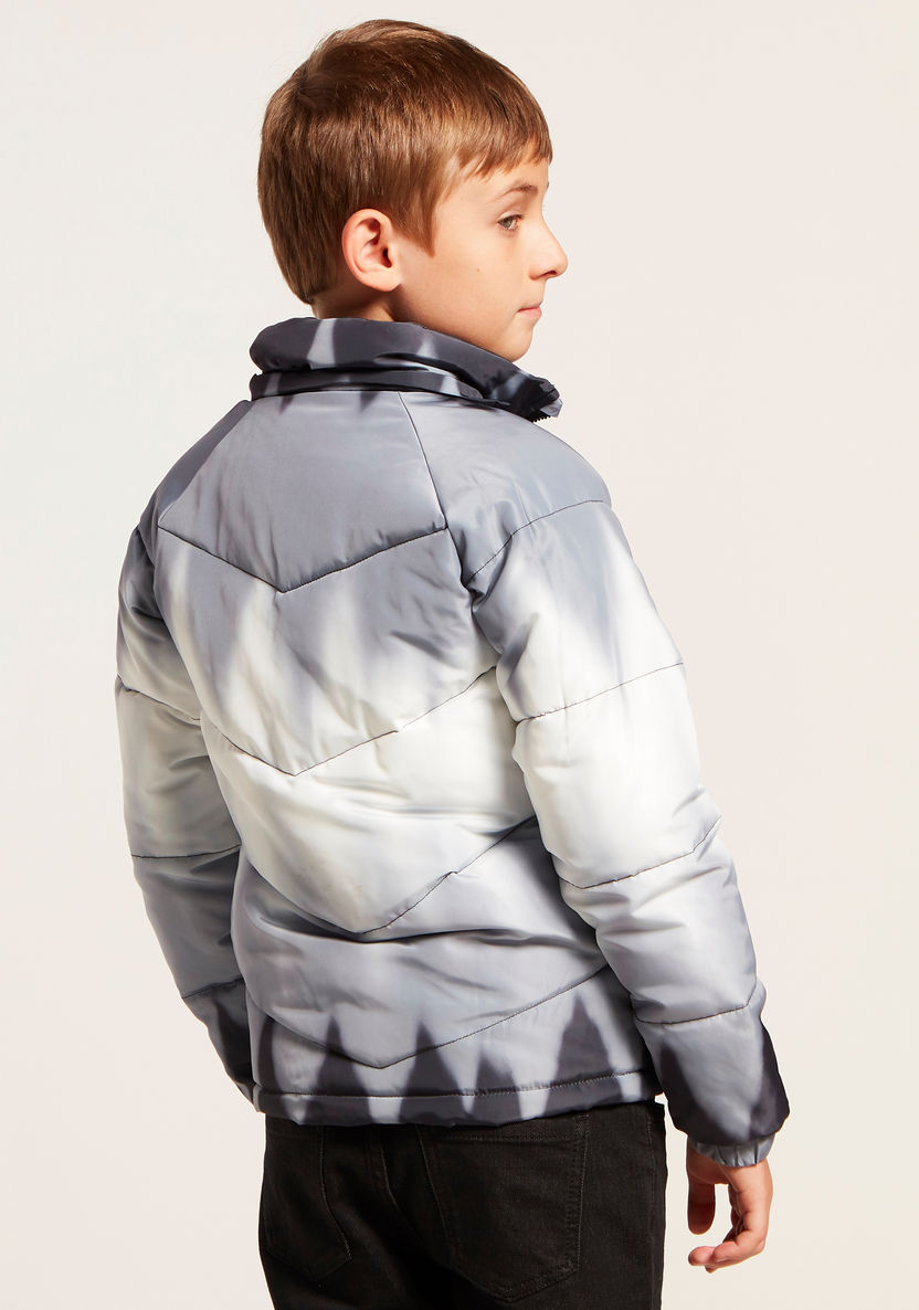 Iconic Ombre Printed Jacket with Long Sleeves and Hood-Coats and Jackets-image-3