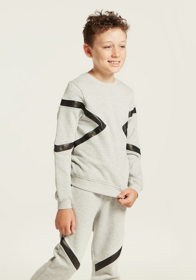 Iconic Tape Detail Sweatshirt with Jog Pants-Clothes Sets-image-2