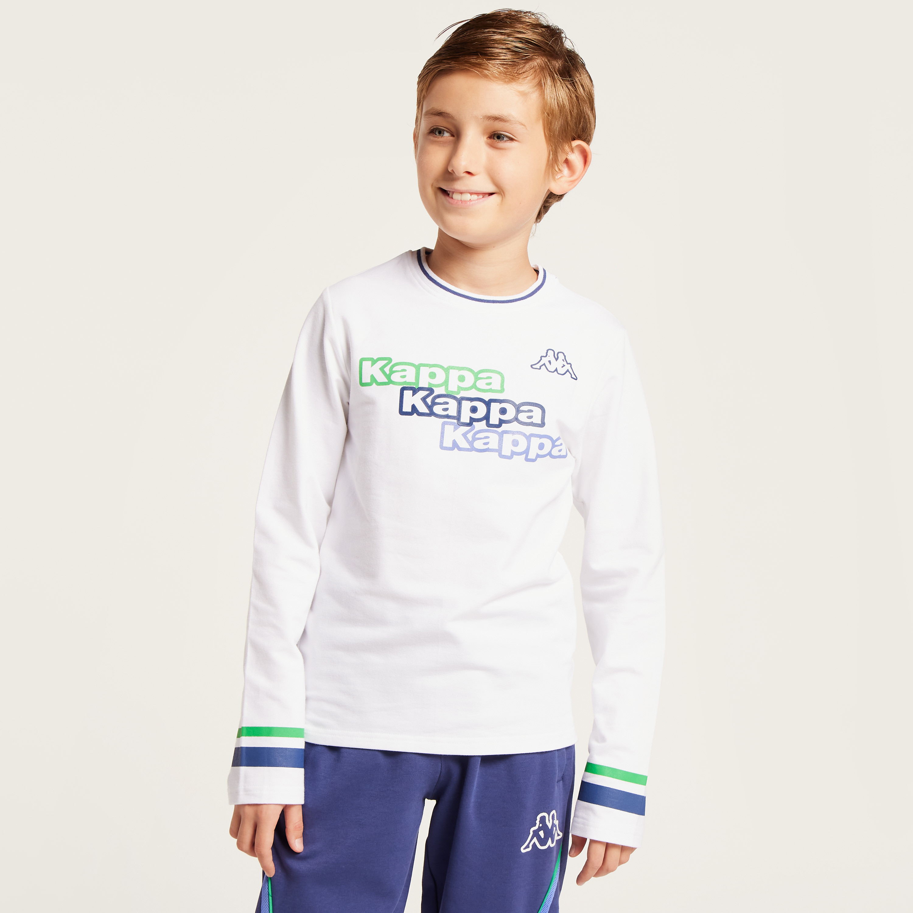 Kappa Graphic Print T-shirt with Long Sleeves-sports-boys-clothing-tops-image-2