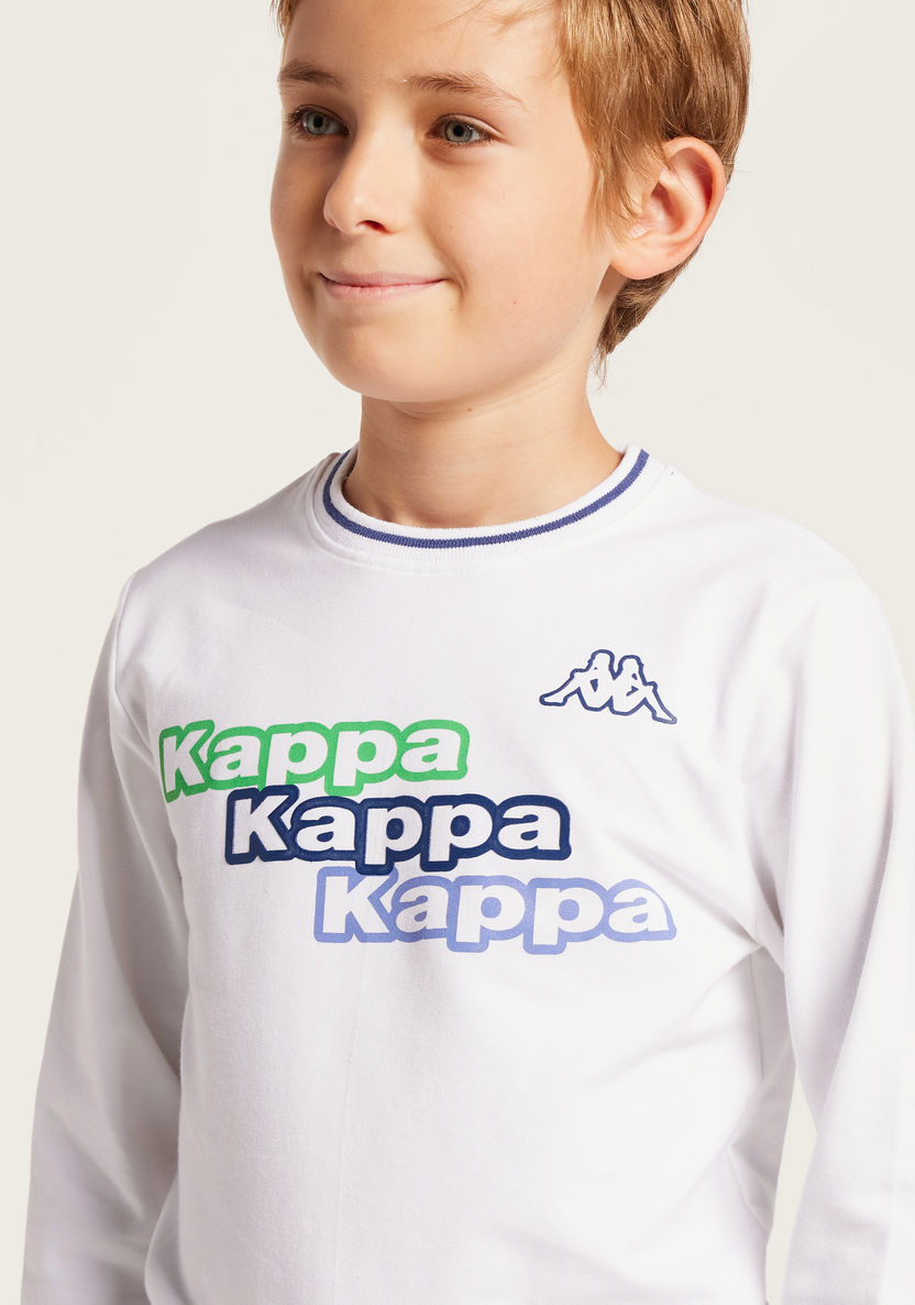 Kappa Graphic Print T-shirt with Long Sleeves-Tops-image-2