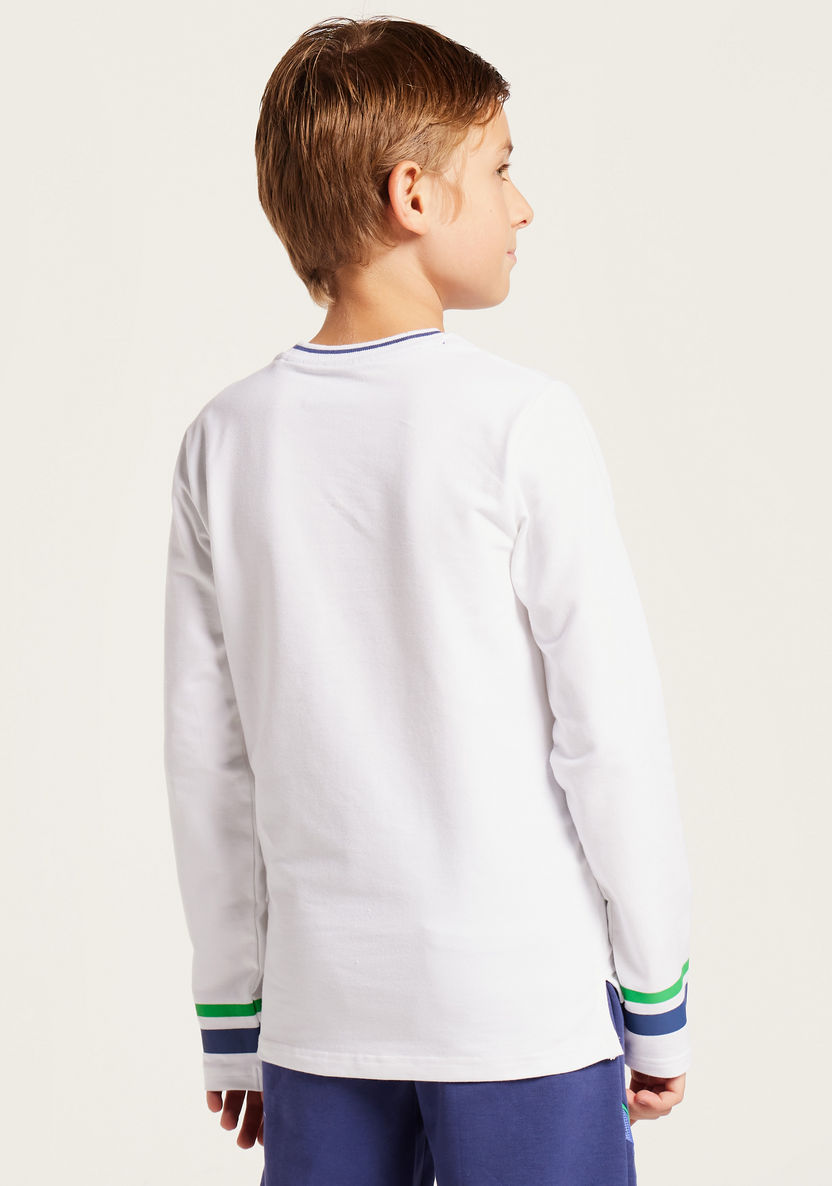 Kappa Graphic Print T-shirt with Long Sleeves-Tops-image-3