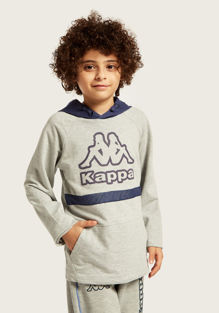 Kappa Graphic Print T-shirt with Long Sleeves and Hood-Tops-image-0