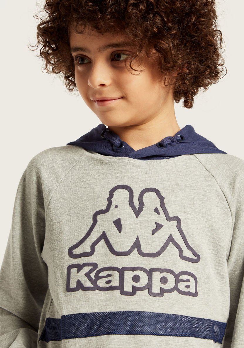 Kappa Graphic Print T-shirt with Long Sleeves and Hood-Tops-image-2