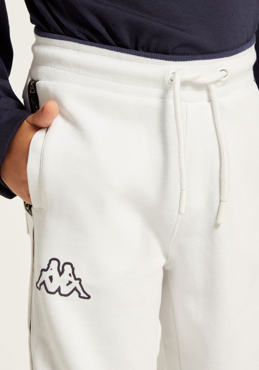 Kappa Printed Jog Pants with Pockets and Drawstring Closure-Bottoms-image-2