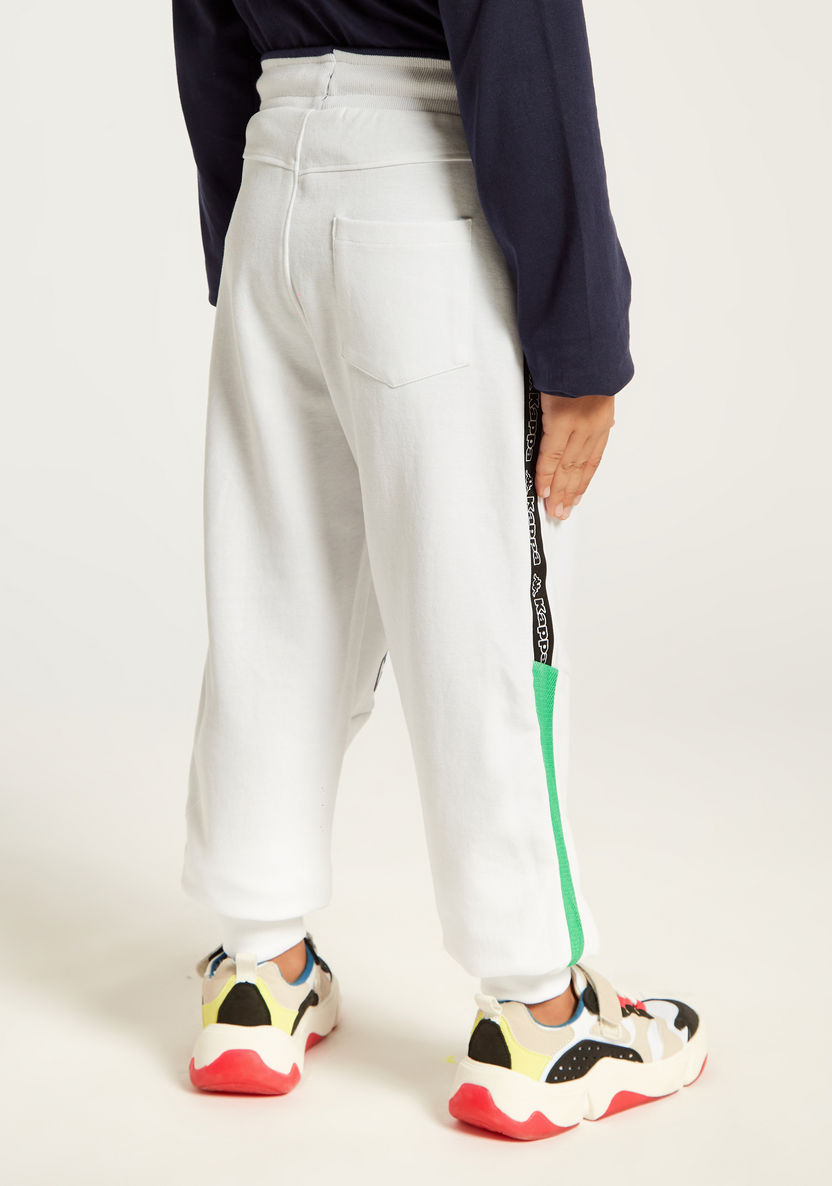 Kappa Printed Jog Pants with Pockets and Drawstring Closure-Bottoms-image-3