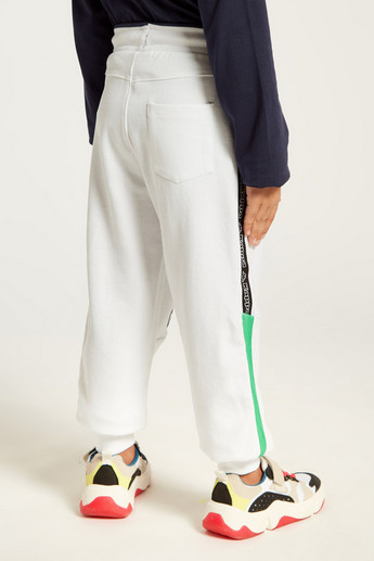 Kappa Printed Jog Pants with Pockets and Drawstring Closure