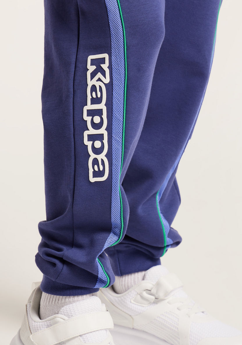 Kappa Printed Knit Jog Pants with Pocket Detail and Drawstring Closure-Joggers-image-2