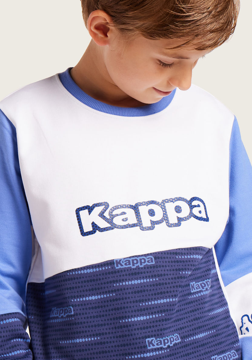 Kappa Printed Pullover with Long Sleeves-Tops-image-2