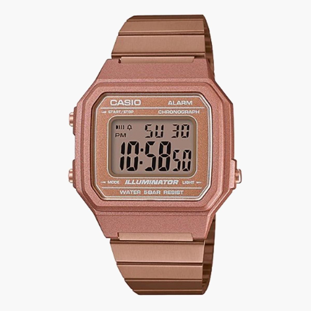B650WC-5ADF- راقب حزام معدن رقميّة ذهبي وردي للنساء كاسيو-women-watchesandjewellery-watches-image-1
