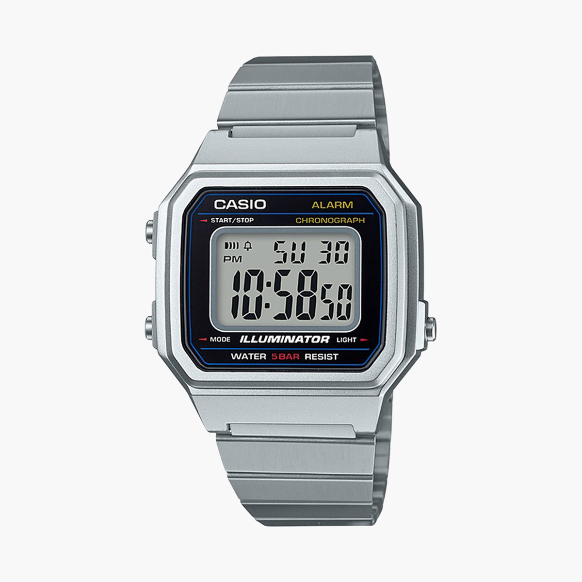 B650WD-1ADF- راقب حزام معدن رقميّة فضة للنساء كاسيو-women-watchesandjewellery-watches-image-1