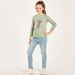 Juniors Embellished T-shirt with Long Sleeves-T Shirts-thumbnail-0