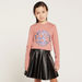 Juniors Graphic Print T-shirt with Long Sleeves and Sequin Detail-T Shirts-thumbnail-3