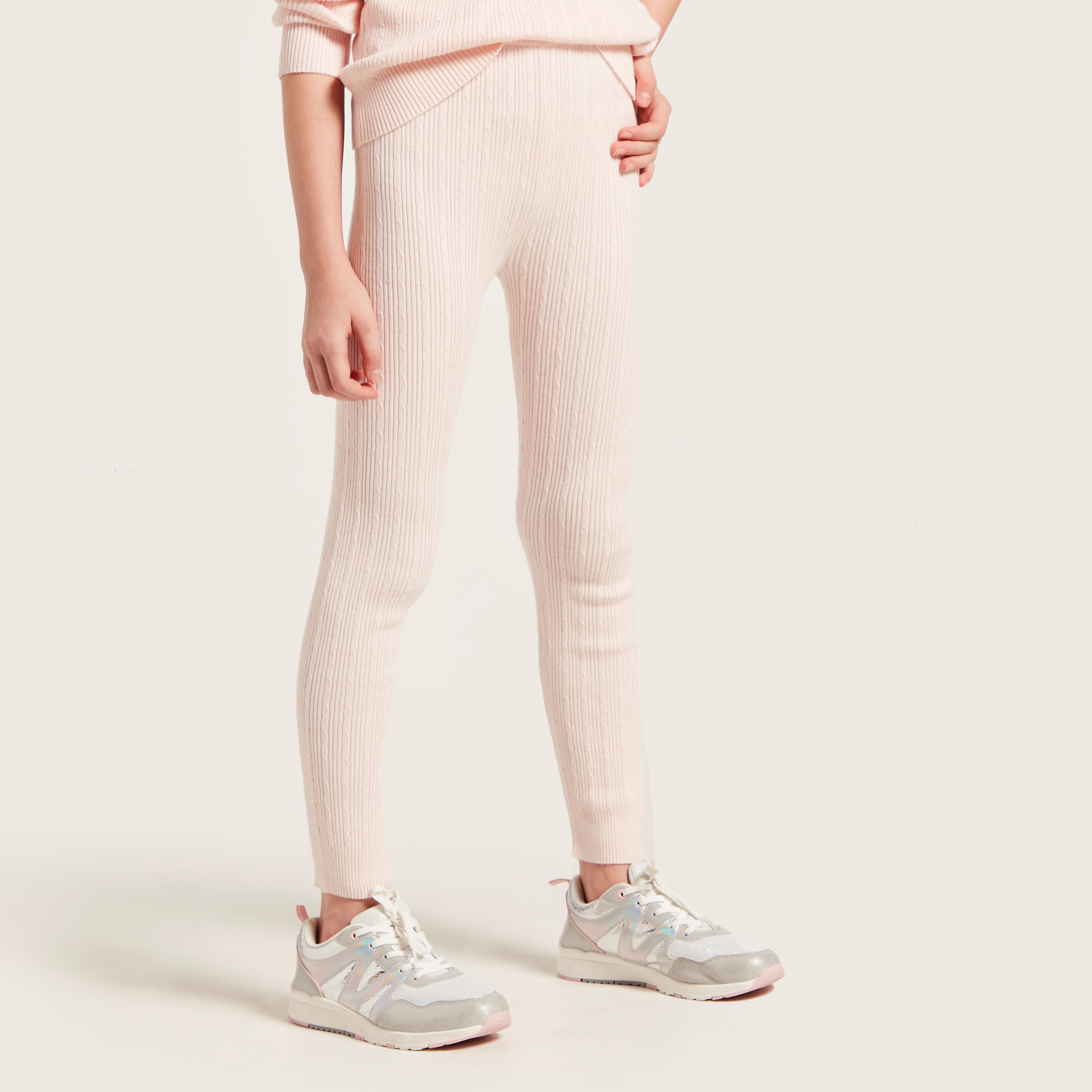 بنطلون ليقنز بارز الملمس بقصّة سكيني وخصر مطاطي من جونيورز-girls-clothing-bottoms-leggings-image-2