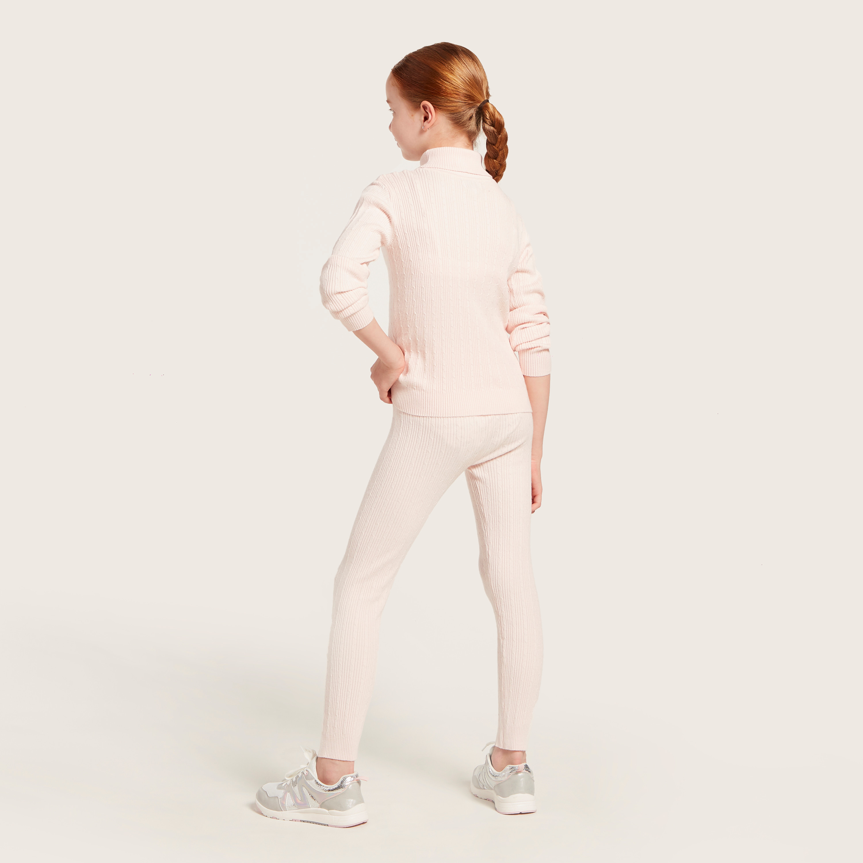 بنطلون ليقنز بارز الملمس بقصّة سكيني وخصر مطاطي من جونيورز-girls-clothing-bottoms-leggings-image-4