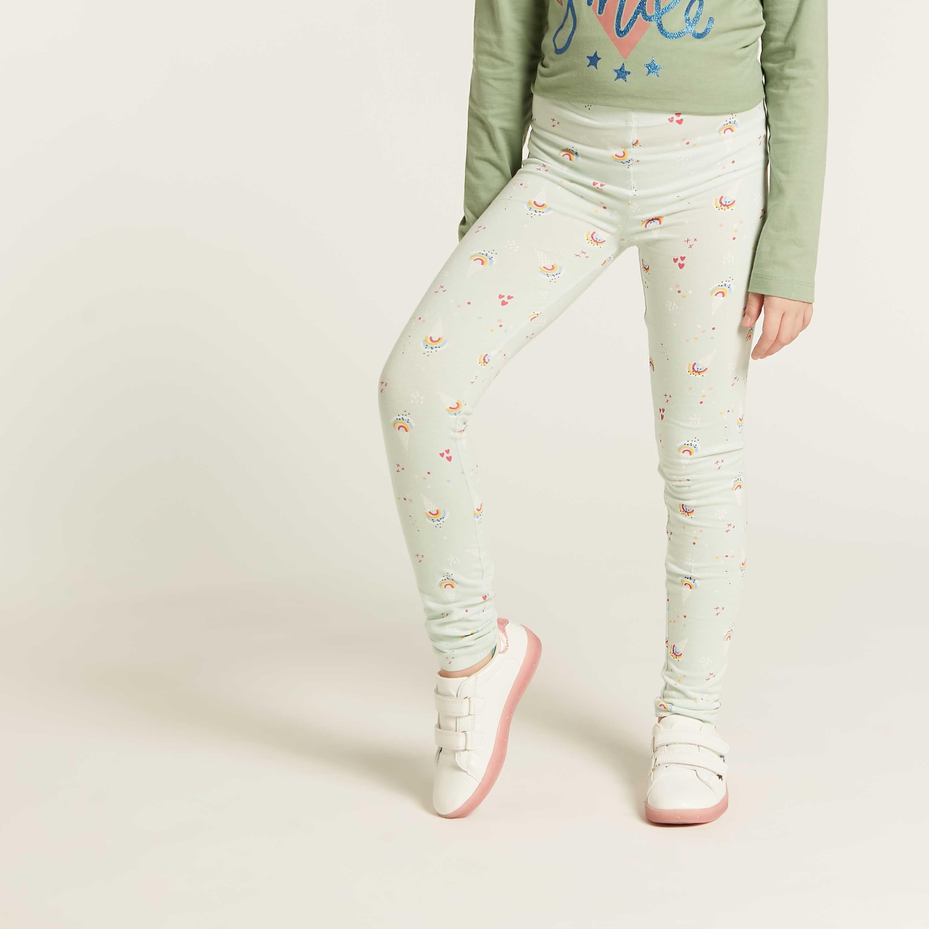 Juniors Assorted Leggings with Elasticated Waistband - Set of 5-girls-clothing-multipacks-image-8