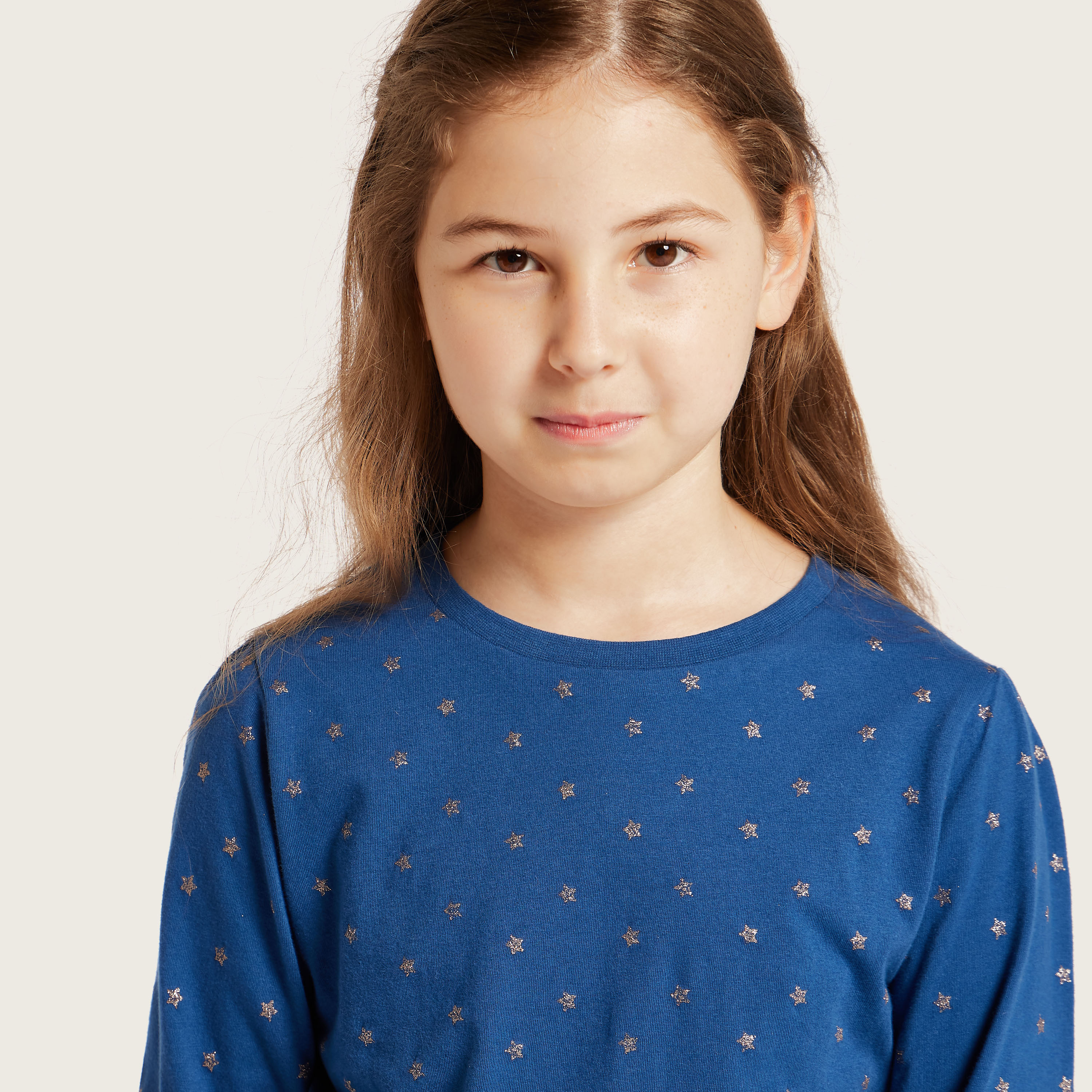 Juniors All-Over Printed T-shirt with Long Sleeves-girls-clothing-schoolwear-tshirts-image-3