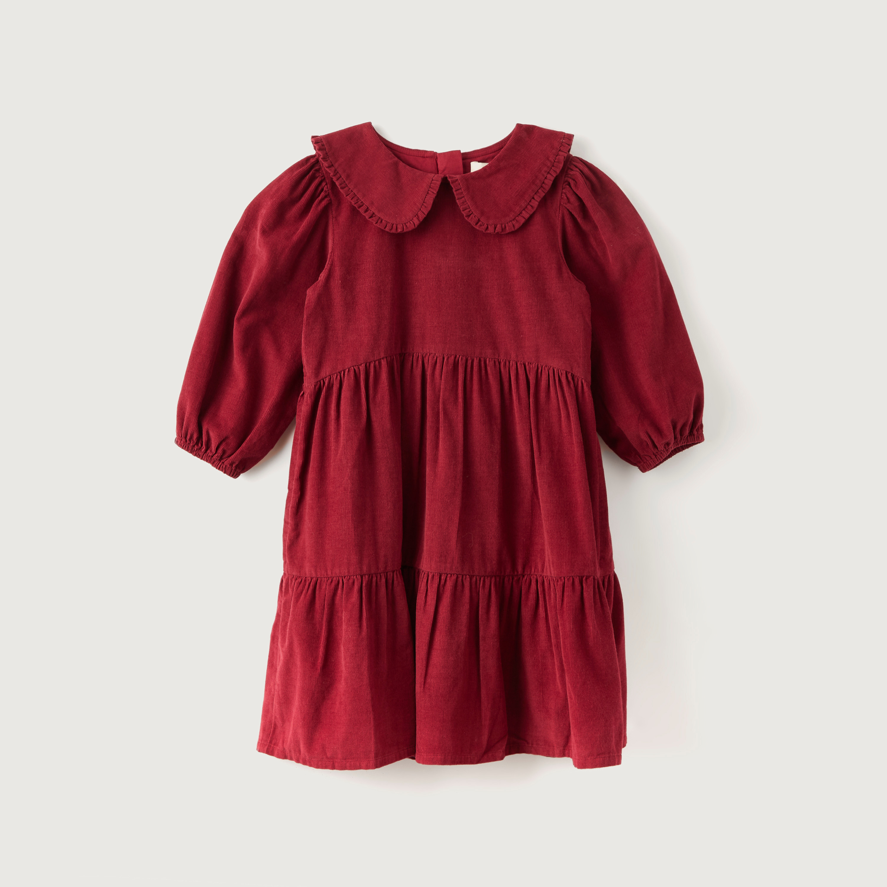 Buy Juniors Solid Tiered Dress with Peter Pan Collar and Zip Closure Online Mothercare Bahrain