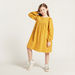 Solid Dress with Long Sleeves and Emrbroidered Detail-Dresses-thumbnail-1