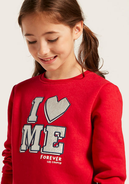 Lee Cooper Typographic Print Pullover with Long Sleeves