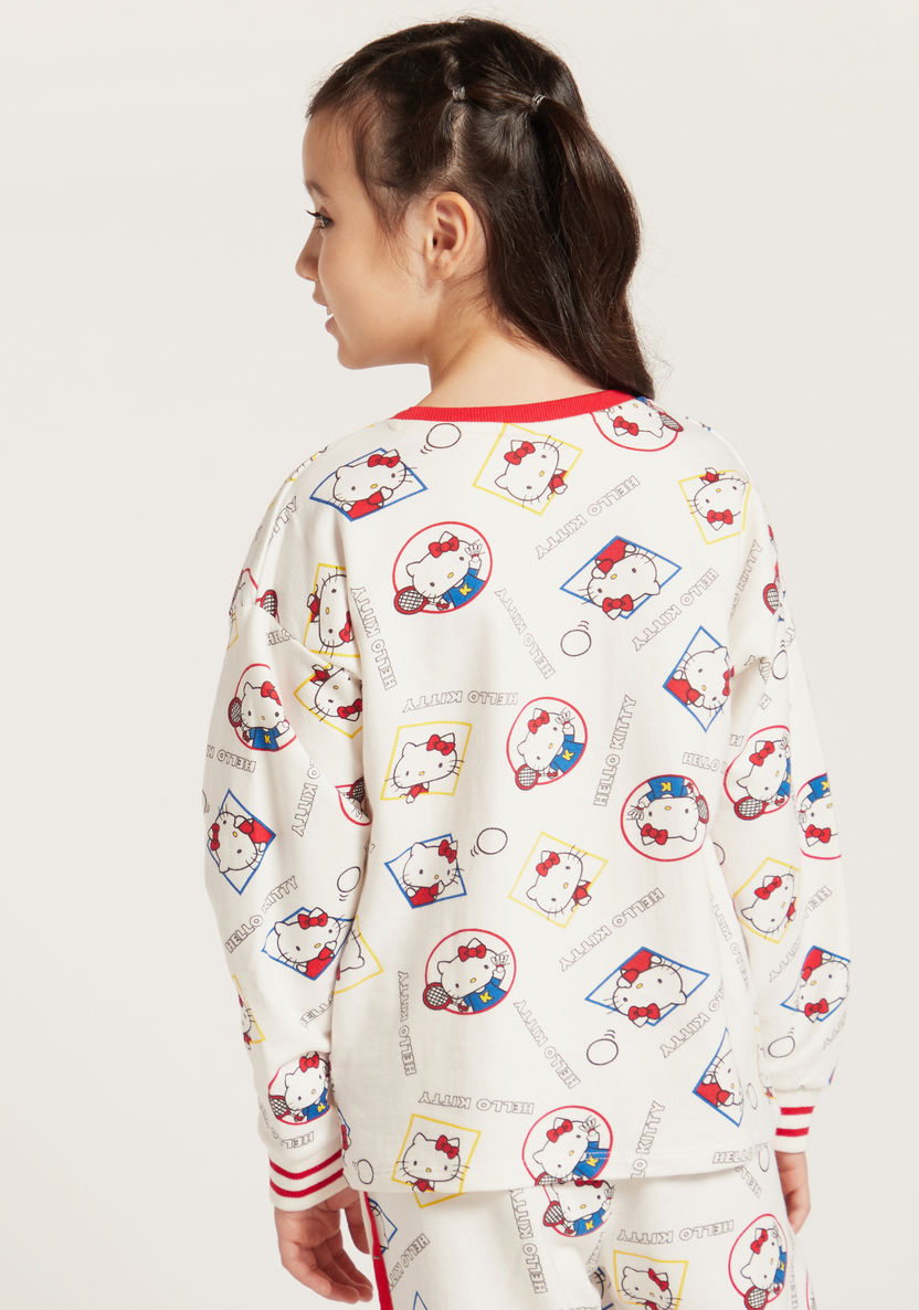 Sanrio All-Over Hello Kitty Print Pullover with Long Sleeves-Sweaters and Cardigans-image-3