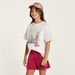 Barbie Print Crew Neck T-shirt and Shorts Set-T Shirts-thumbnail-1