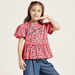 Mattel Heart Print Peplum Top with Short Sleeves and Embellished Detailing-Blouses-thumbnail-1
