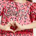 Mattel Heart Print Peplum Top with Short Sleeves and Embellished Detailing-Blouses-thumbnail-2