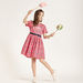 Barbie Themed Heart Print Round Neck Dress with Short Sleeves-Dresses%2C Gowns and Frocks-thumbnail-0