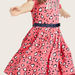 Barbie Themed Heart Print Round Neck Dress with Short Sleeves-Dresses%2C Gowns and Frocks-thumbnail-2