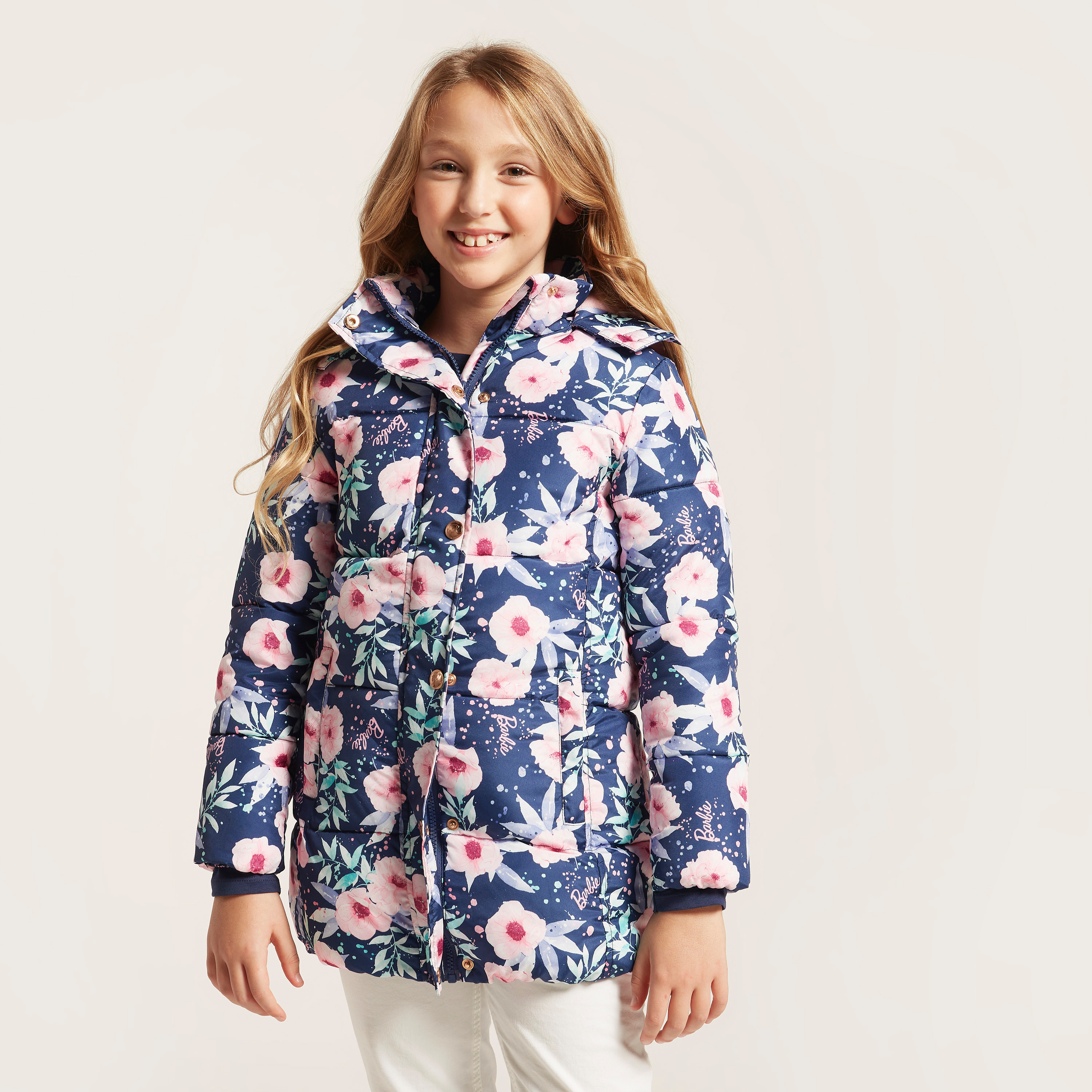 جاكيت بأكمام طويلة وطبعات أزهار من باربي-girls-clothing-winterwear-jacketsandcoats-image-2