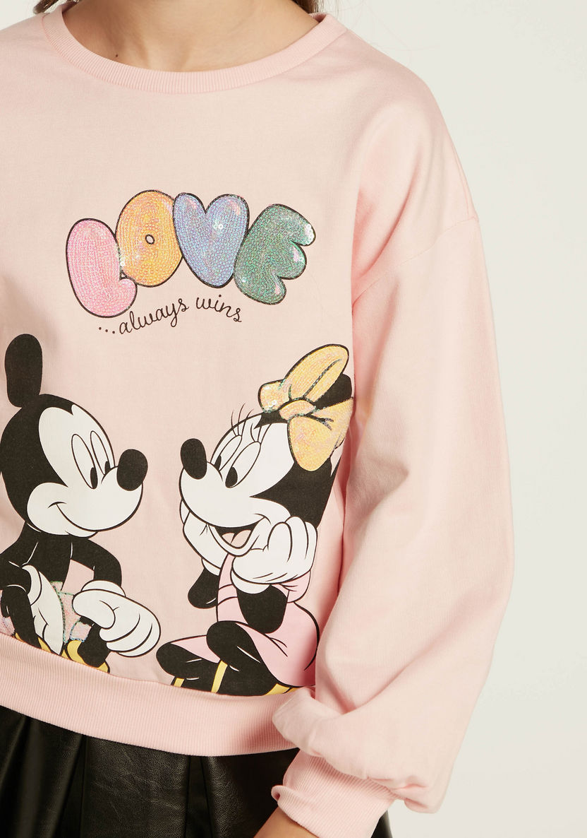 Disney Graphic Print Pullover with Long Sleeves and Sequin Detail-Sweaters and Cardigans-image-2