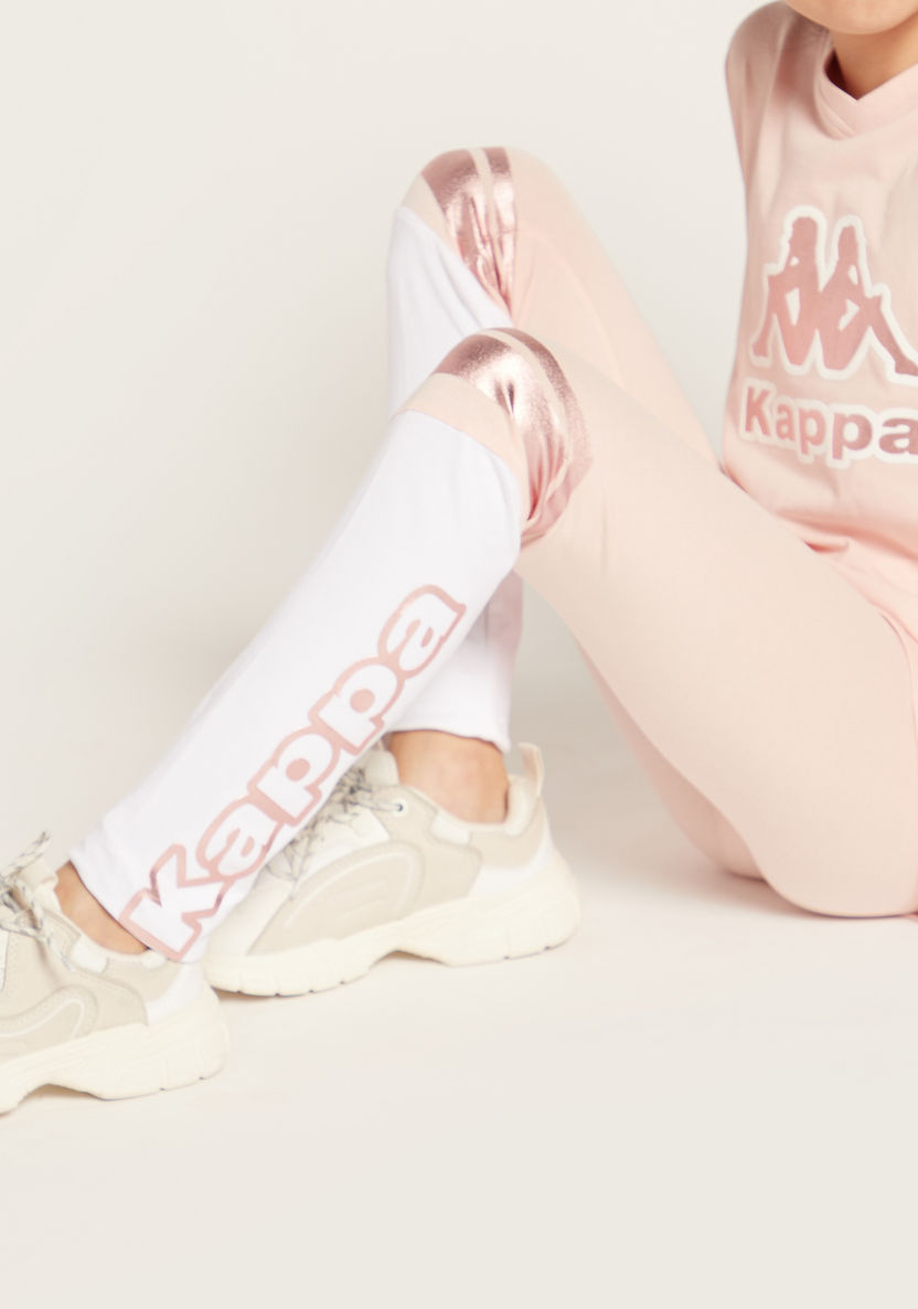 Kappa Logo Print Leggings with Elasticated Waistband-Leggings-image-1