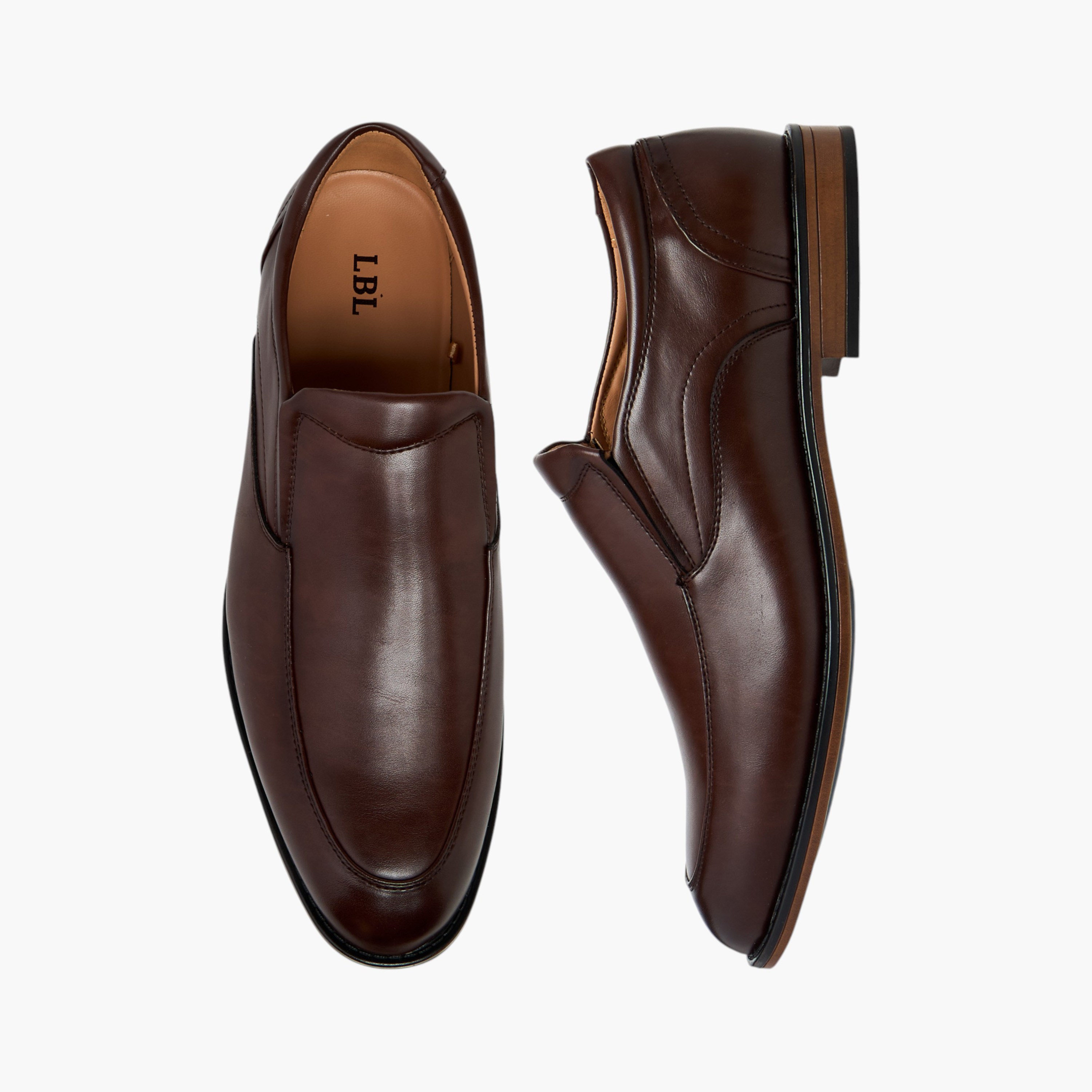 حذاء لوفر سادة سهل الارتداء من إل بي إل بواسطة شو إكسبريس-men-shoes-formalshoes-image-1