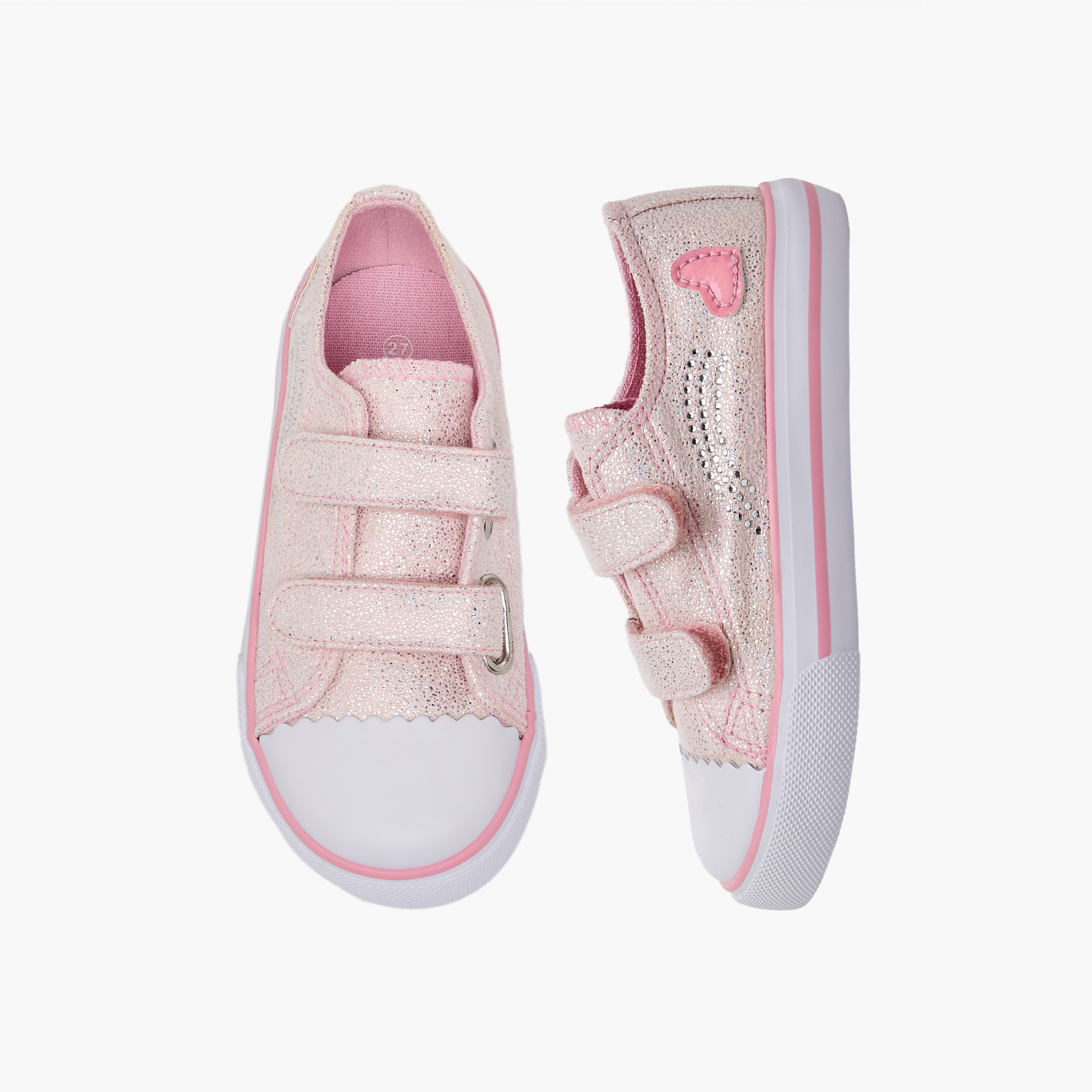 حذاء سنيكرز طول الكاحل بشريط إغلاق لاصق للبنات من فلورا بيلا-girls-shoes-sneakers-image-1