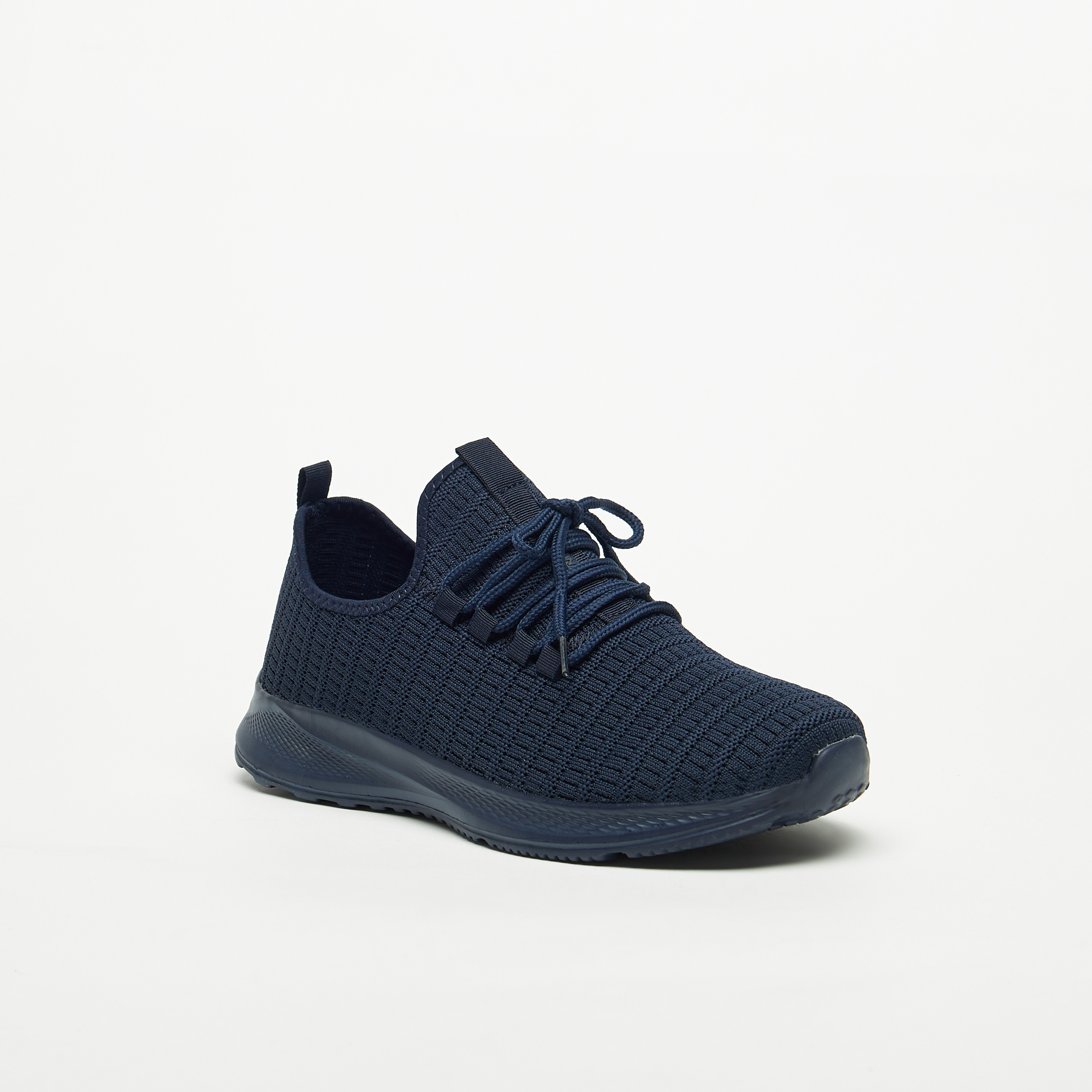 حذاء شبكي بارز الملمس برباط إغلاق من أوكلان-sports-men-shoes-image-1