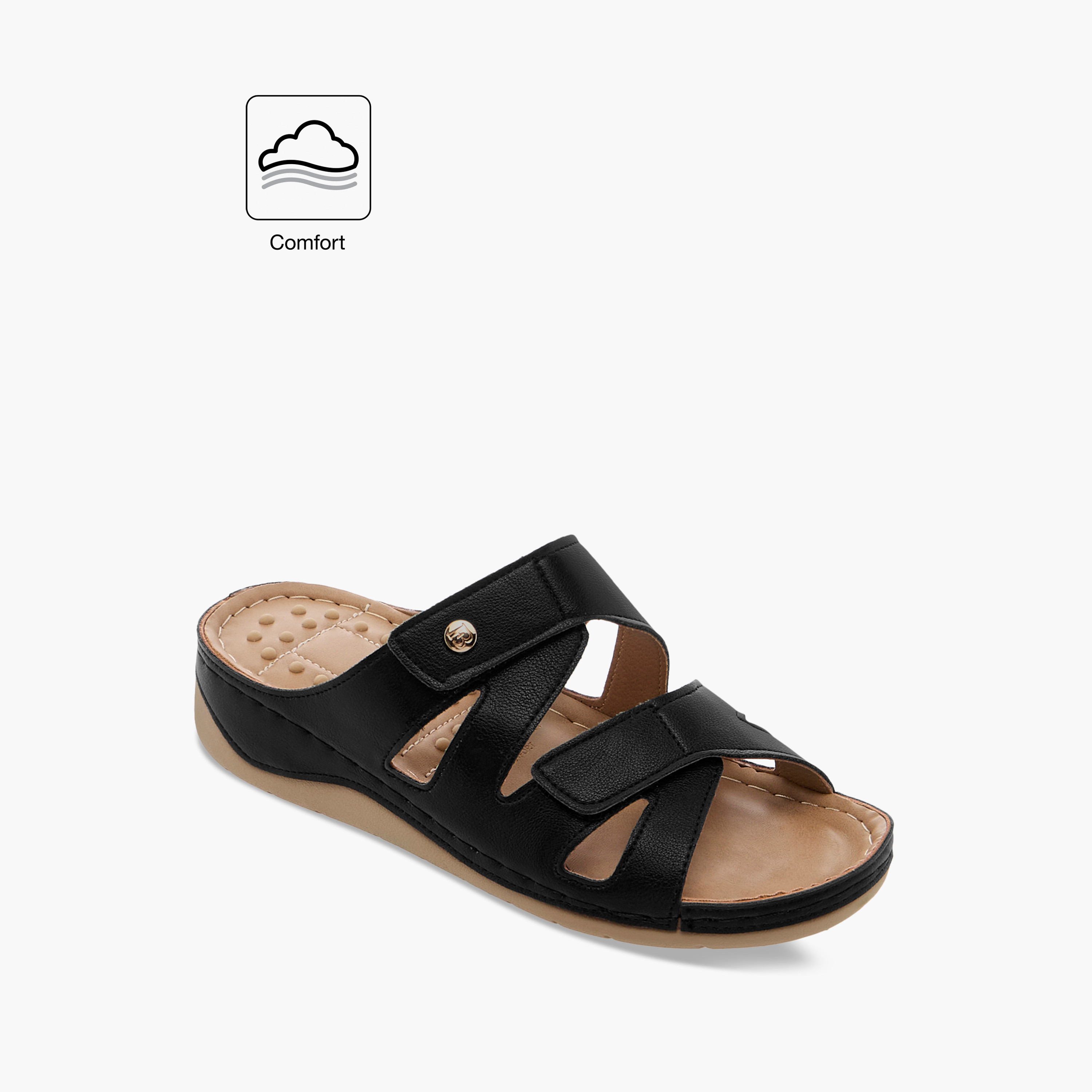 صندل بأحزمة سادة سهل الارتداء من فلورا بيلا-women-shoes-flats-sandals-image-2