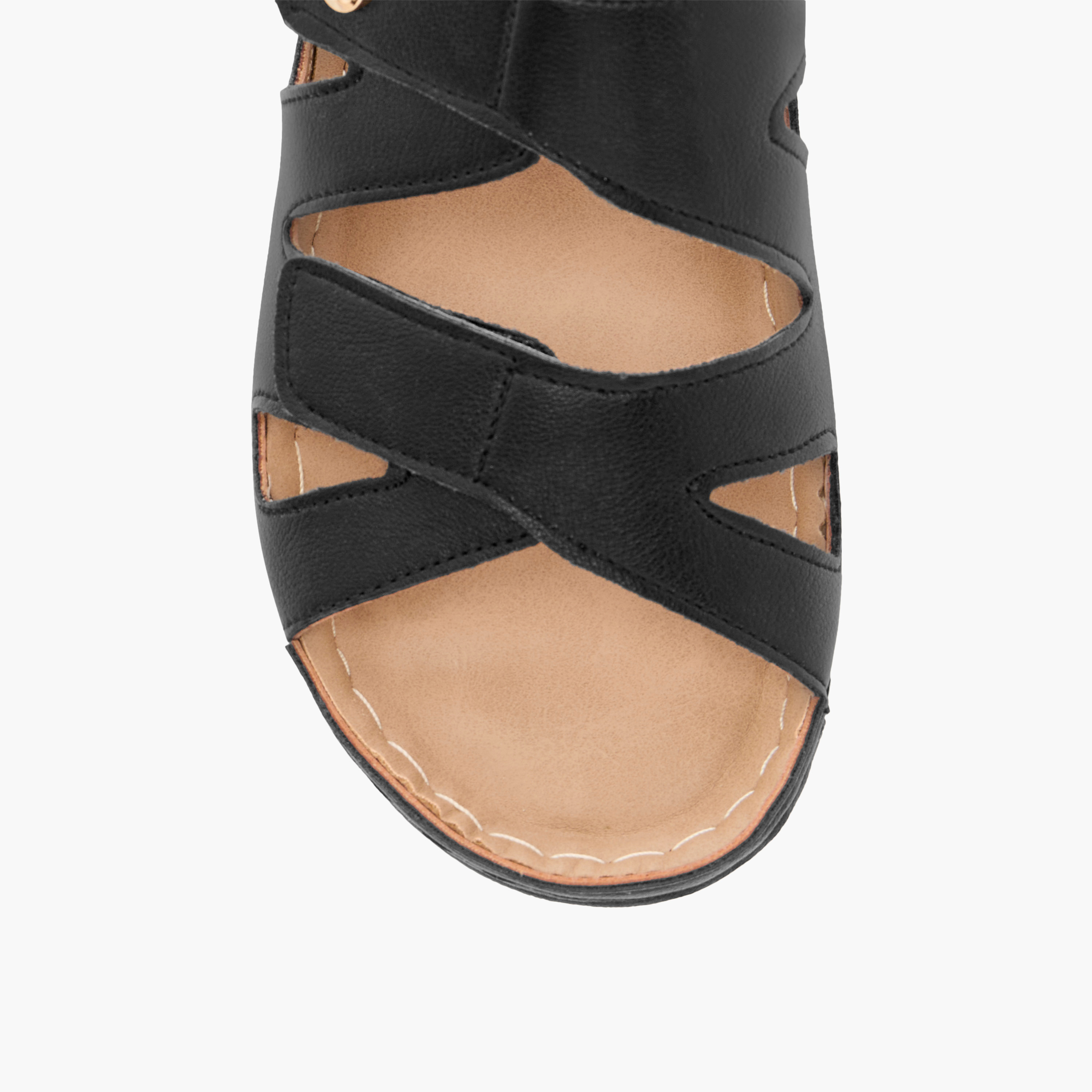 صندل بأحزمة سادة سهل الارتداء من فلورا بيلا-women-shoes-flats-sandals-image-4