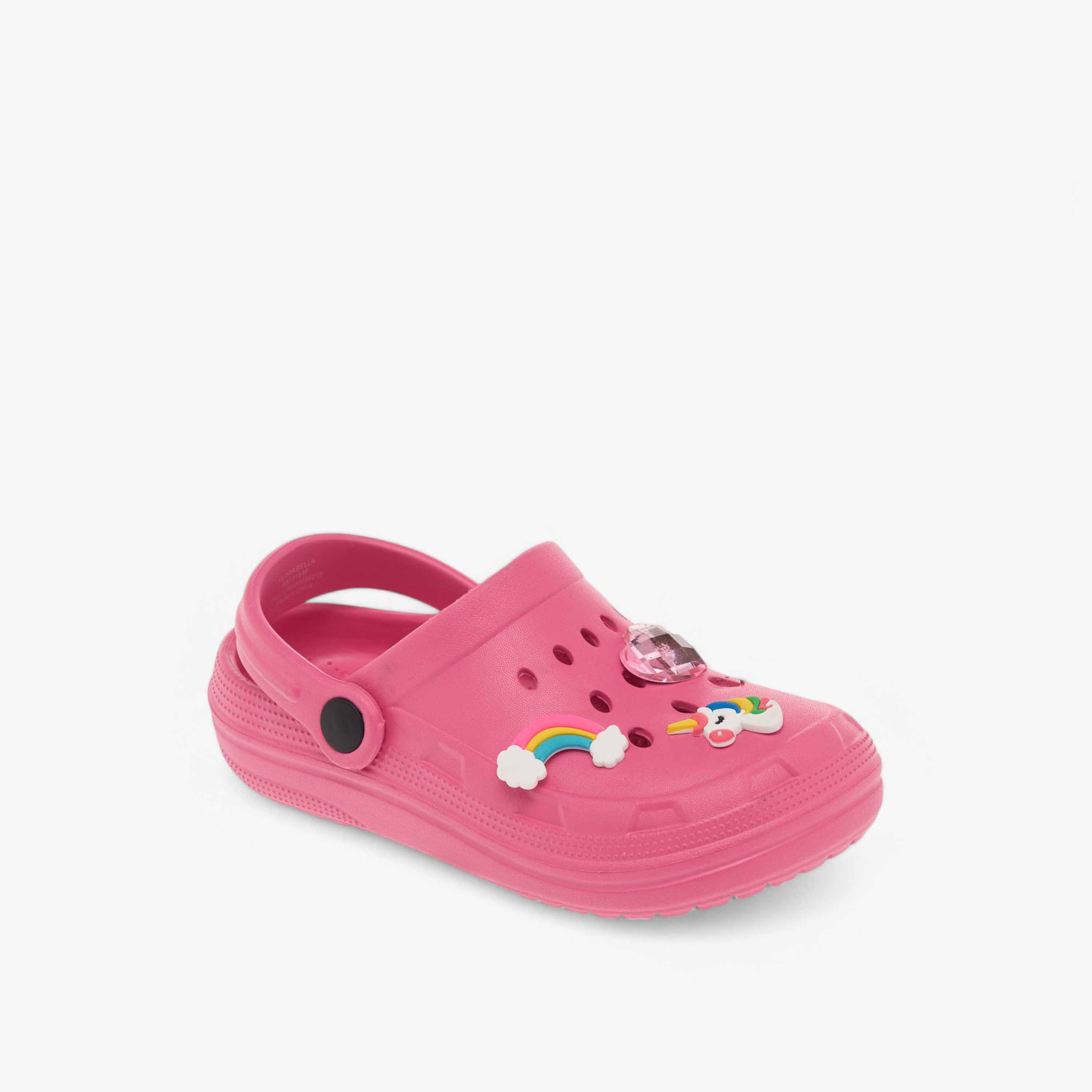 Flora Bella Unicorn Embossed Clogs with Backstrap-girls-shoes-sandals-image-2